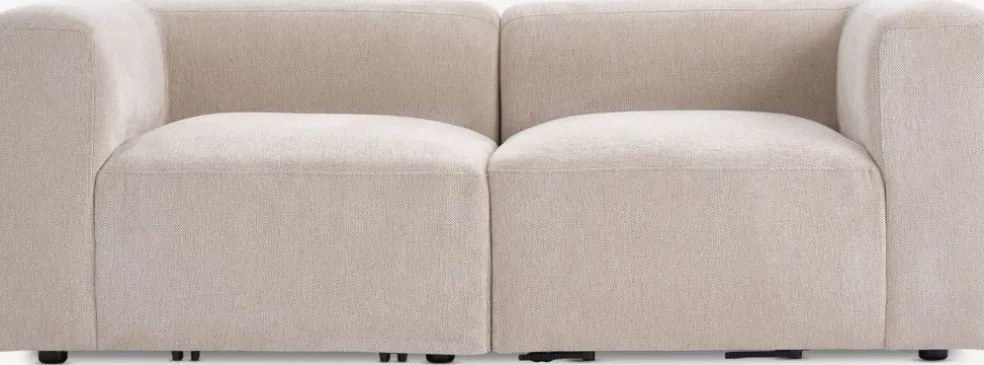 SKEJBYCanapé modulable SKEJBY 2 personnes tissu beige