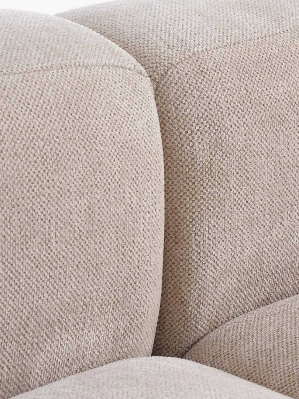 SKEJBYCanapé modulable SKEJBY 3 personnes a/pouf tissu beige