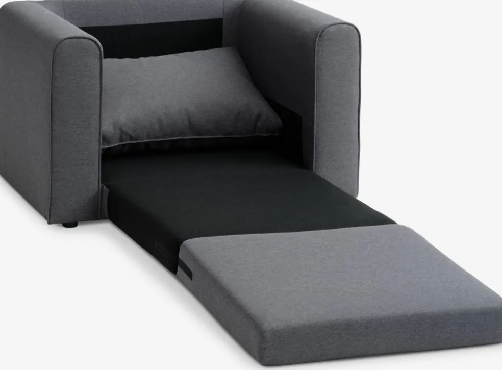 SKILLEBEKKFauteuil convertible SKILLEBEKK tissu gris foncé