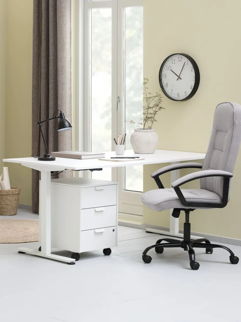 SKODSBORGFauteuil de bureau SKODSBORG tissu gris/noir
