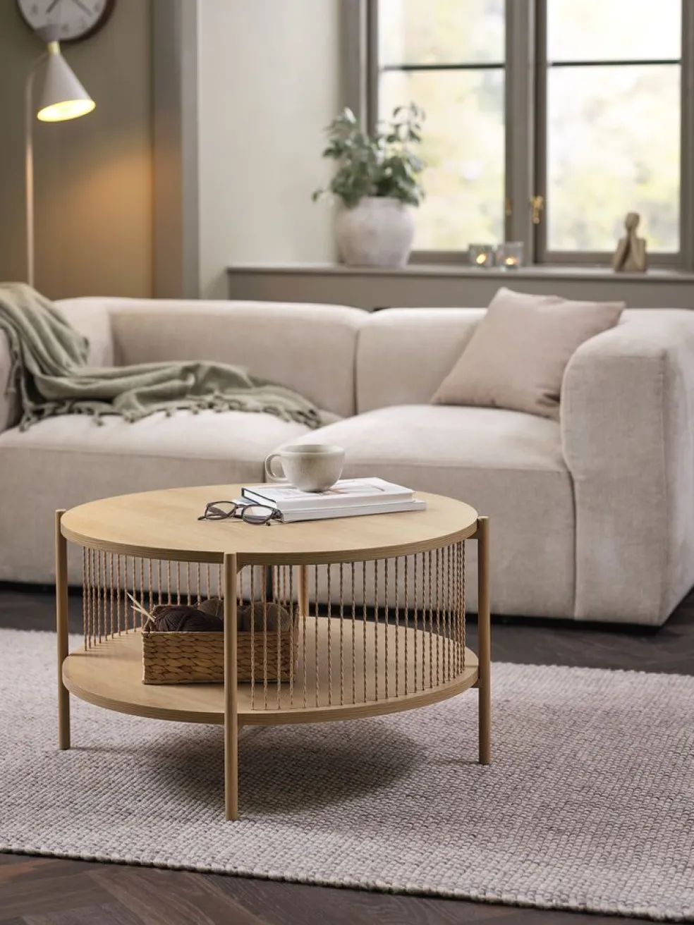 SNESLEVTable basse SNESLEV Ø70 coloris chêne naturel