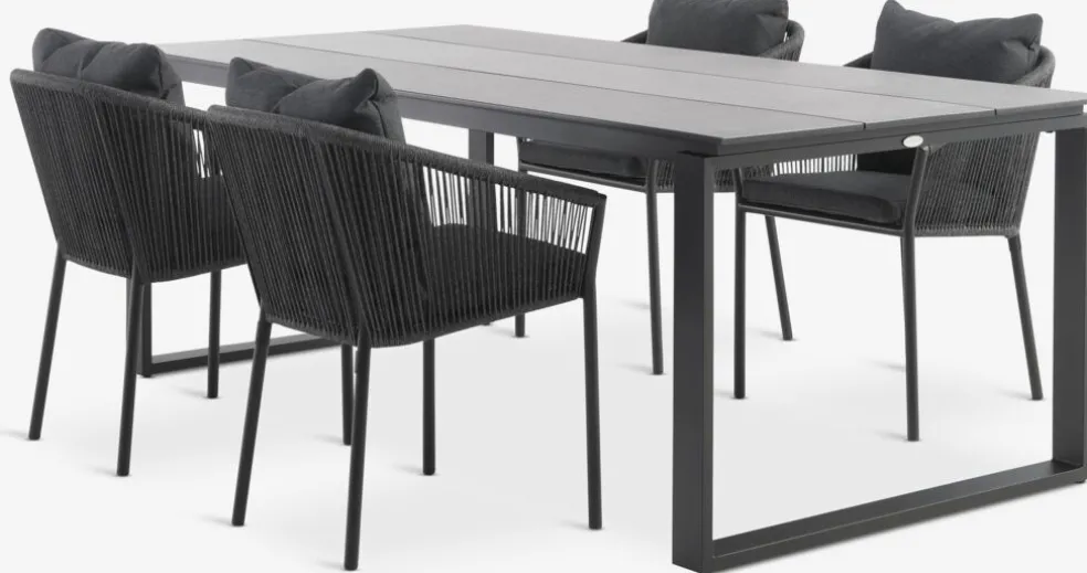SONNERUP + GILJASONNERUP L215 table + 4 GILJA chaises gris