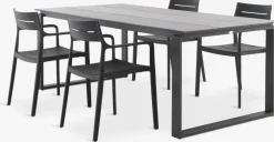 SONNERUP + INGSTRUPSONNERUP L215 table gris + 4 INGSTRUP chaises noir
