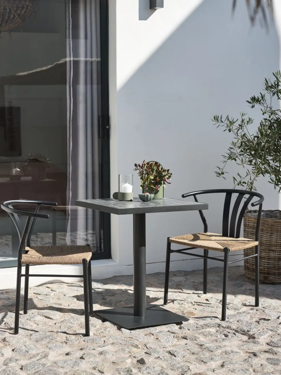 STENUNGSUND + TAGMARKSTENUNGSUND L60 table gris + 2 TAGMARK chaises noir