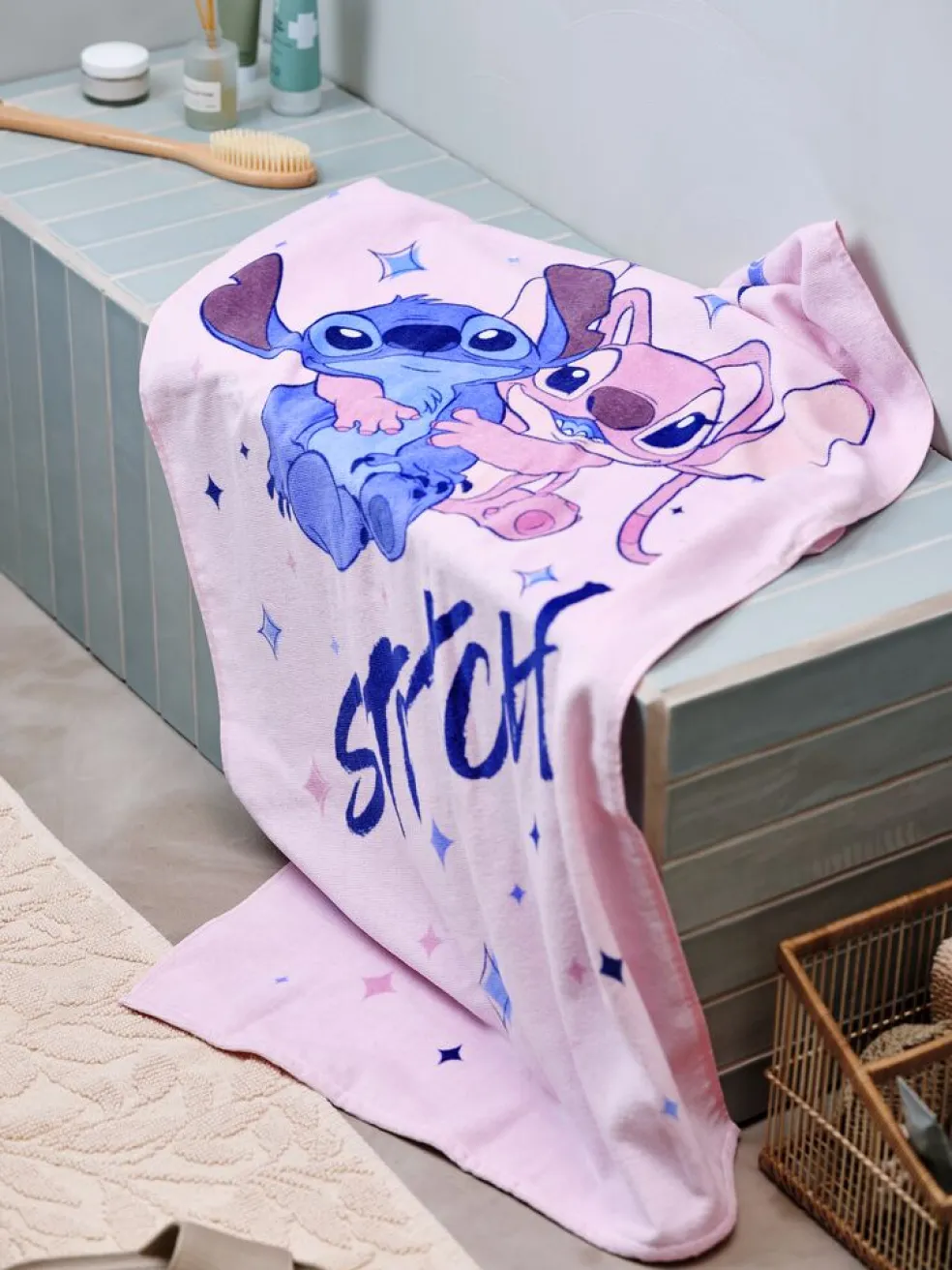STITCHGoldDrap de douche STITCH 70x140