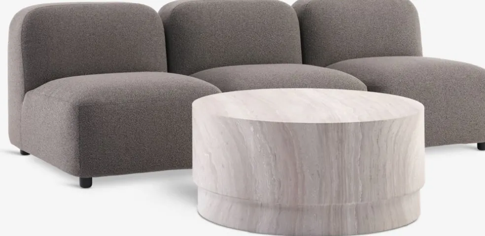 STORLIEN + TANELounge set STORLIEN aspect travertin + TANE 3 pers sable f.