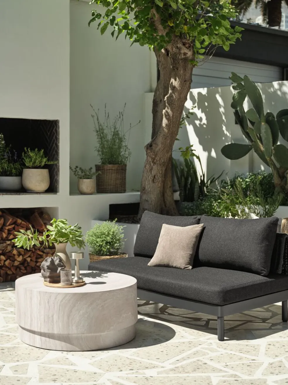 STORLIENTable lounge STORLIEN Ø90xH41 travertin