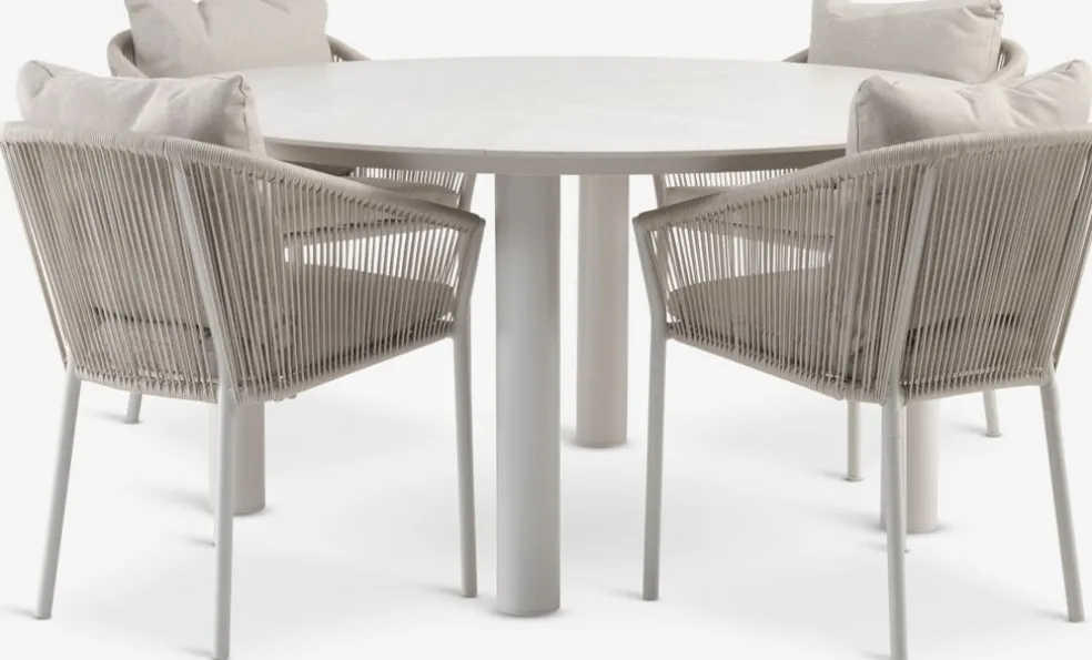 SURNADAL + GILJASURNADAL Ø150 table + 4 GILJA chaises beige