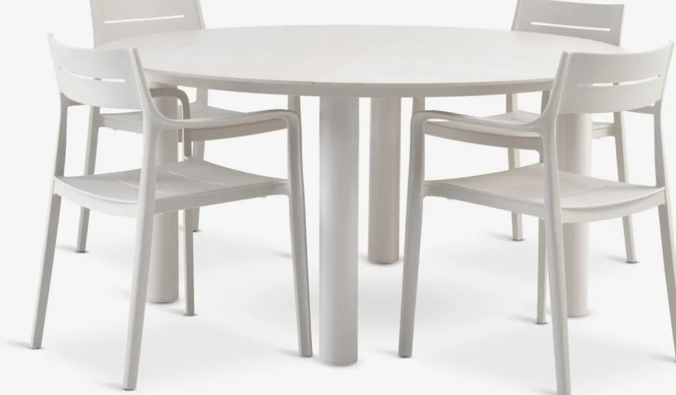 SURNADAL + INGSTRUPSURNADAL Ø150 table + 4 INGSTRUP chaises beige