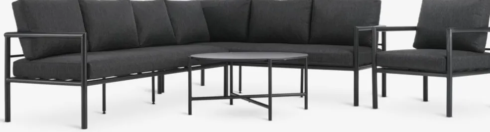 TAERNABYEnsemble lounge TAERNABY 7 personnes noir