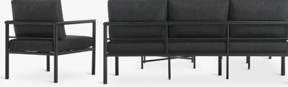 TAERNABYEnsemble lounge TAERNABY 7 personnes noir