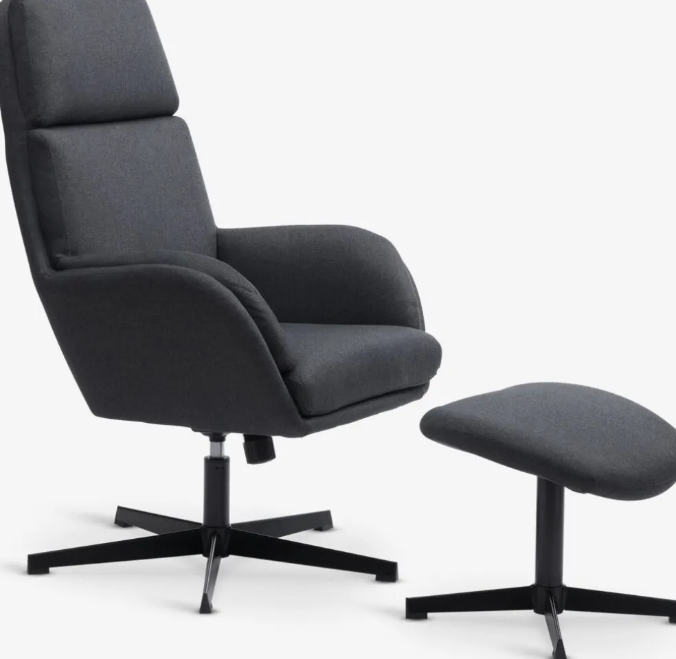 TANKEDALFauteuil inclinable a/repose-pieds TANKEDAL tissu gris foncé