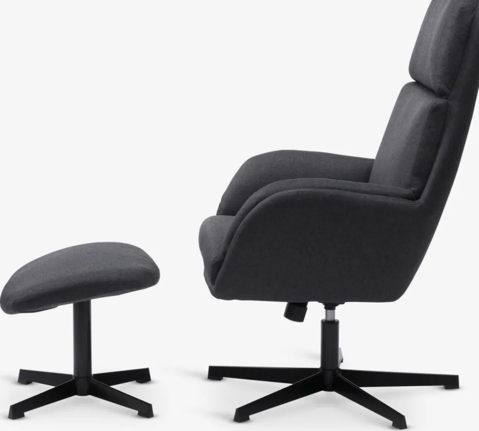 TANKEDALFauteuil inclinable a/repose-pieds TANKEDAL tissu gris foncé