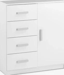 TAPDRUPCommode 4 tiroirs 1 porte TAPDRUP blanc