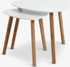 TAPSBout de canapé TAPS 55x55 blanc/bambou