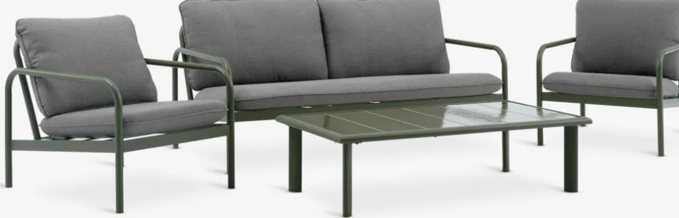TEGLUMEnsemble lounge TEGLUM 4,5 personnes vert olive