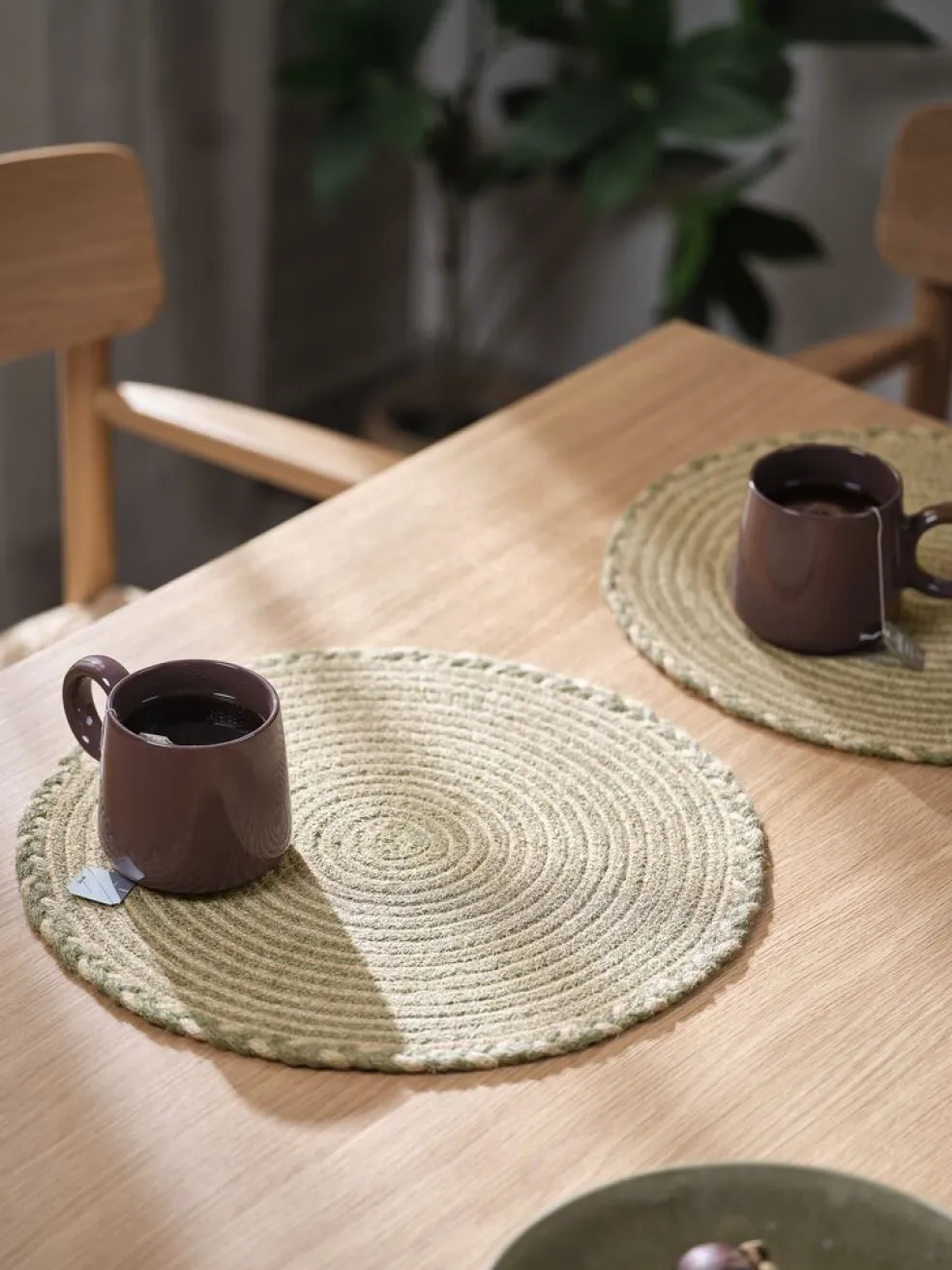 TETTEGRASSet de table TETTEGRAS Ø37 naturel/vert