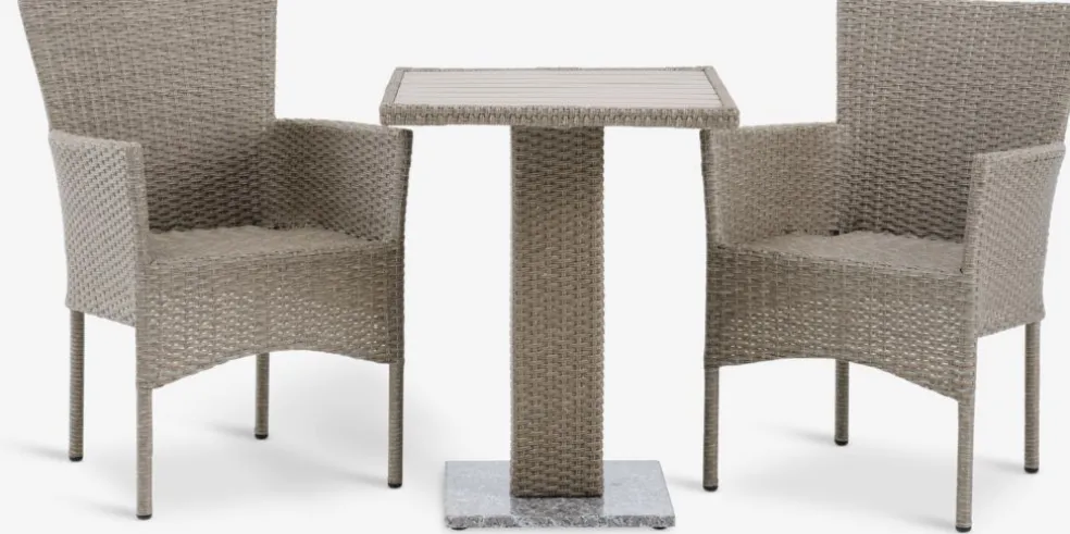 THY + AIDTTHY L60 table + 2 AIDT chaises naturel