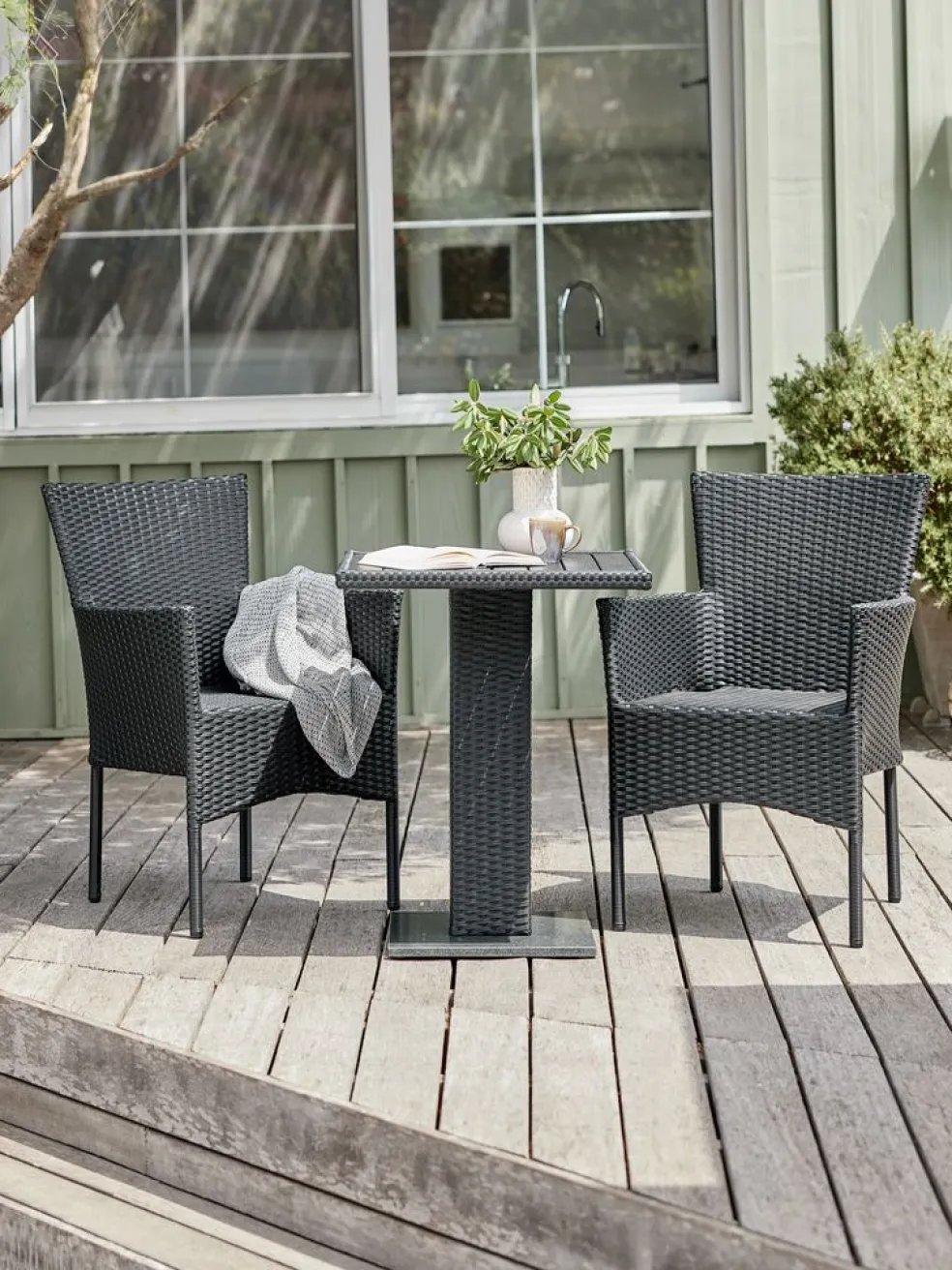 THY + AIDTTHY L60 table + 2 AIDT chaises noir