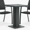 THY + GLOMFJORDTHY L60 table + 2 GLOMFJORD chaises noir