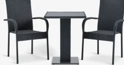 THY + GUDHJEMTHY L60 table + 2 GUDHJEM chaises noir