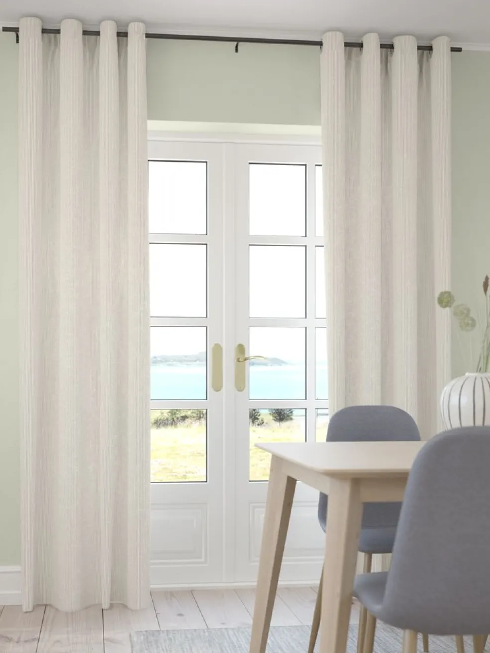 TOTAKRideau TOTAK 1x140x300 velours côtelé beige