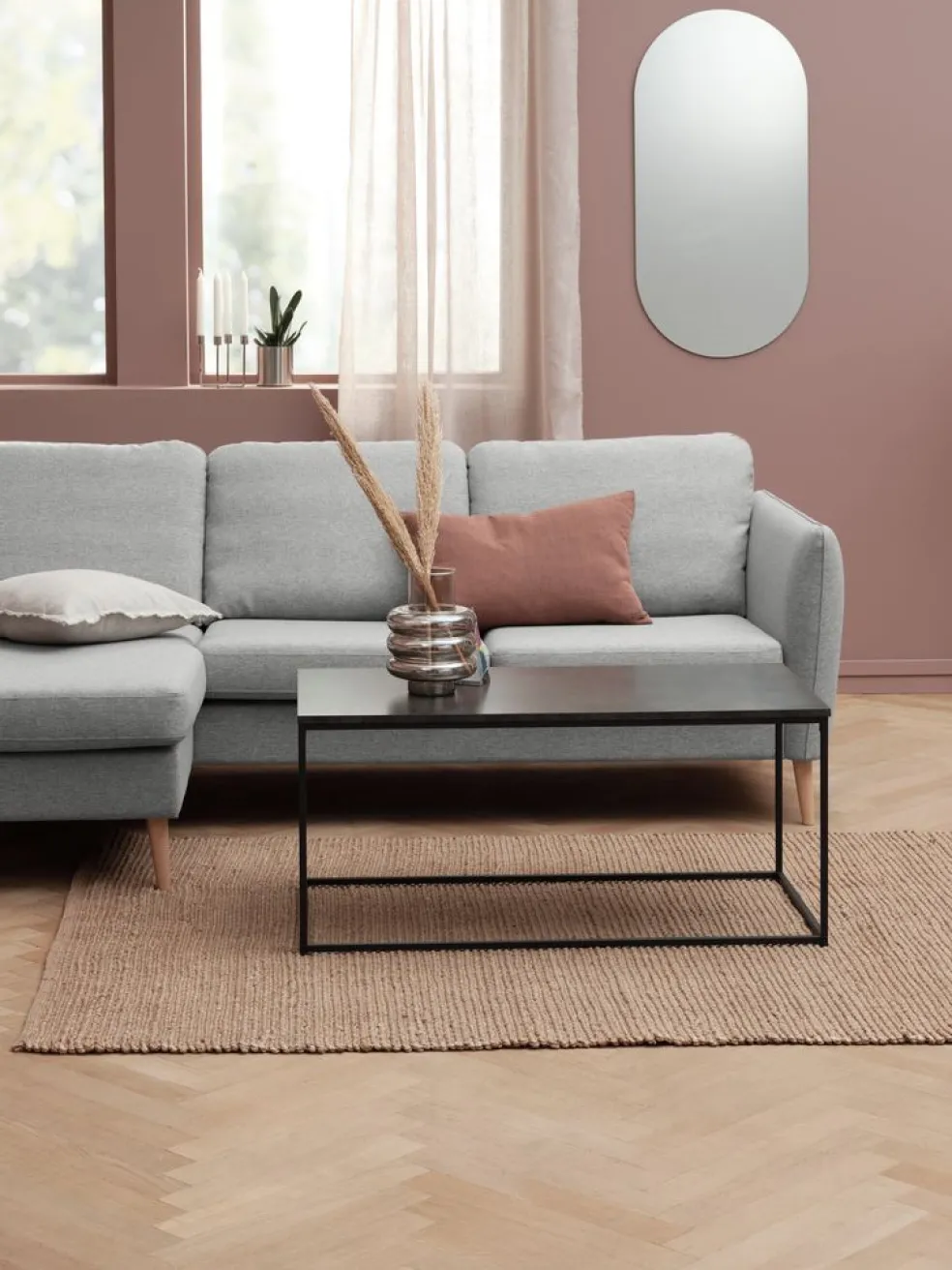 TROSTERUDTable basse TROSTERUD 50x100 coloris marbre/noir