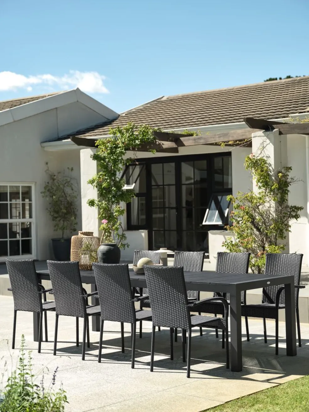 TYDALTable de jardin TYDAL l95xl208/272 noir