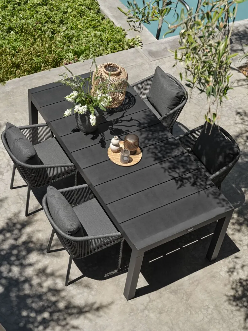 TYDALTable de jardin TYDAL l95xl208/272 noir