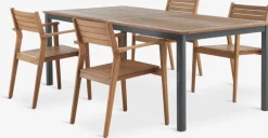 ULBJERG + HAMRAULBJERG L214/297 table + 4 HAMRA chaises eucalyptus