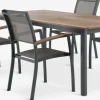 ULBJERG + SIRDALULBJERG L214/297 table eucalyptus + 4 SIRDAL chaises gris