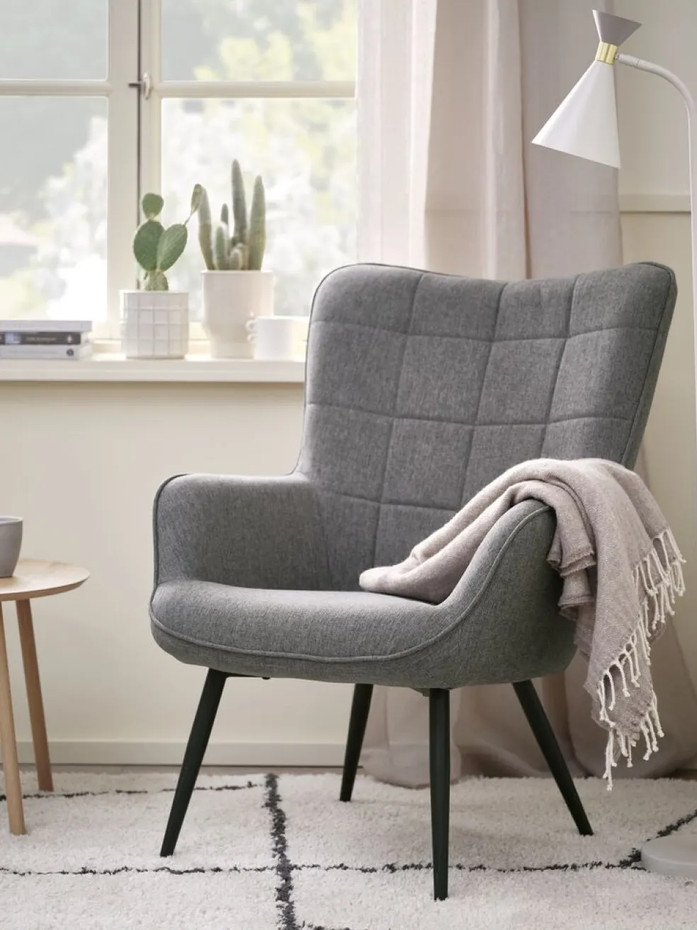 ULDUMFauteuil ULDUM tissu gris/noir