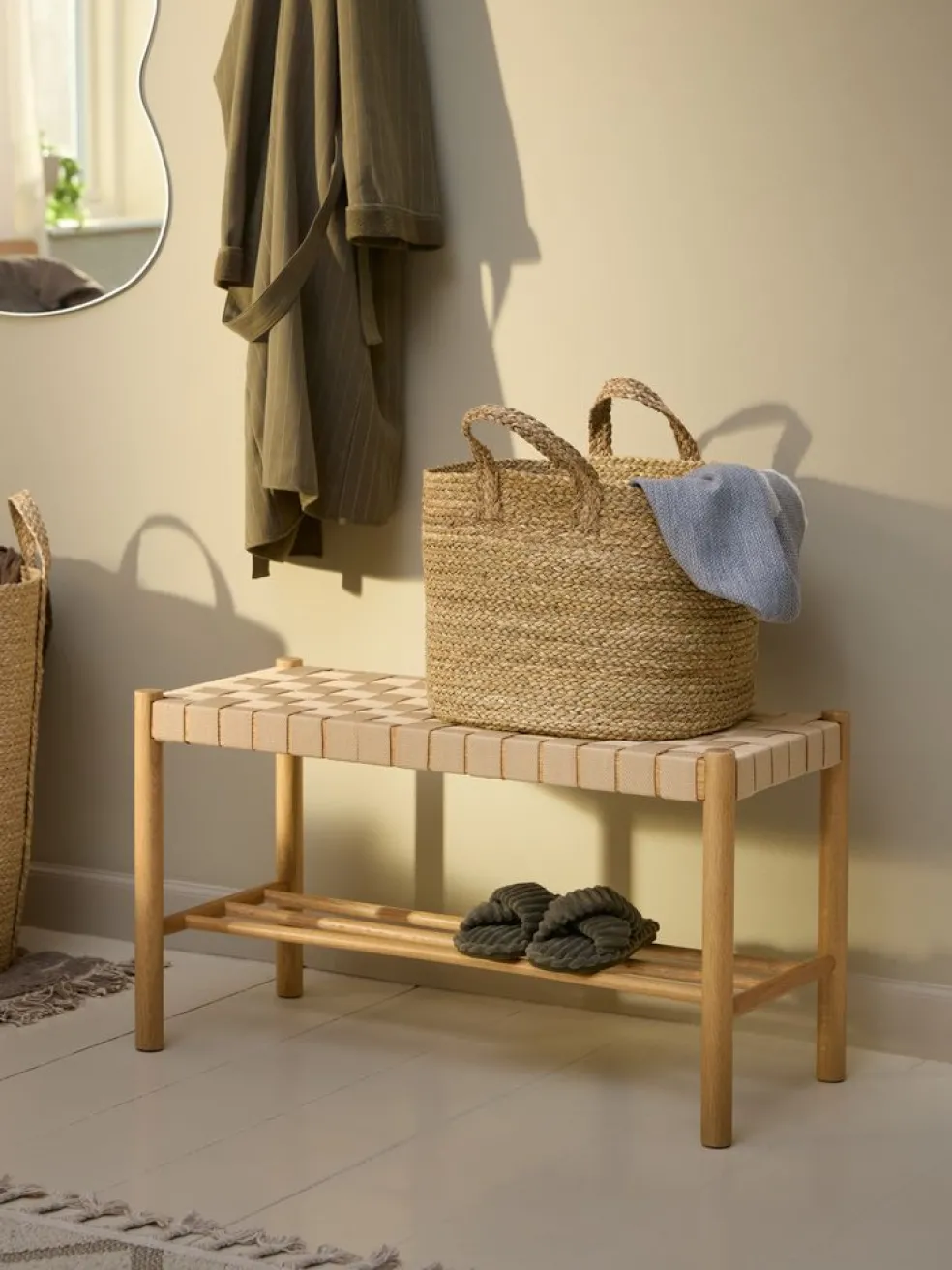 VADEHAVETBanc VADEHAVET avec étagère chêne naturel/naturel