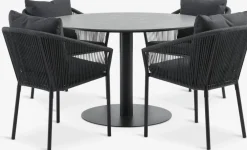 VAMDRUP + GILJAVAMDRUP Ø120 table + 4 GILJA chaises gris