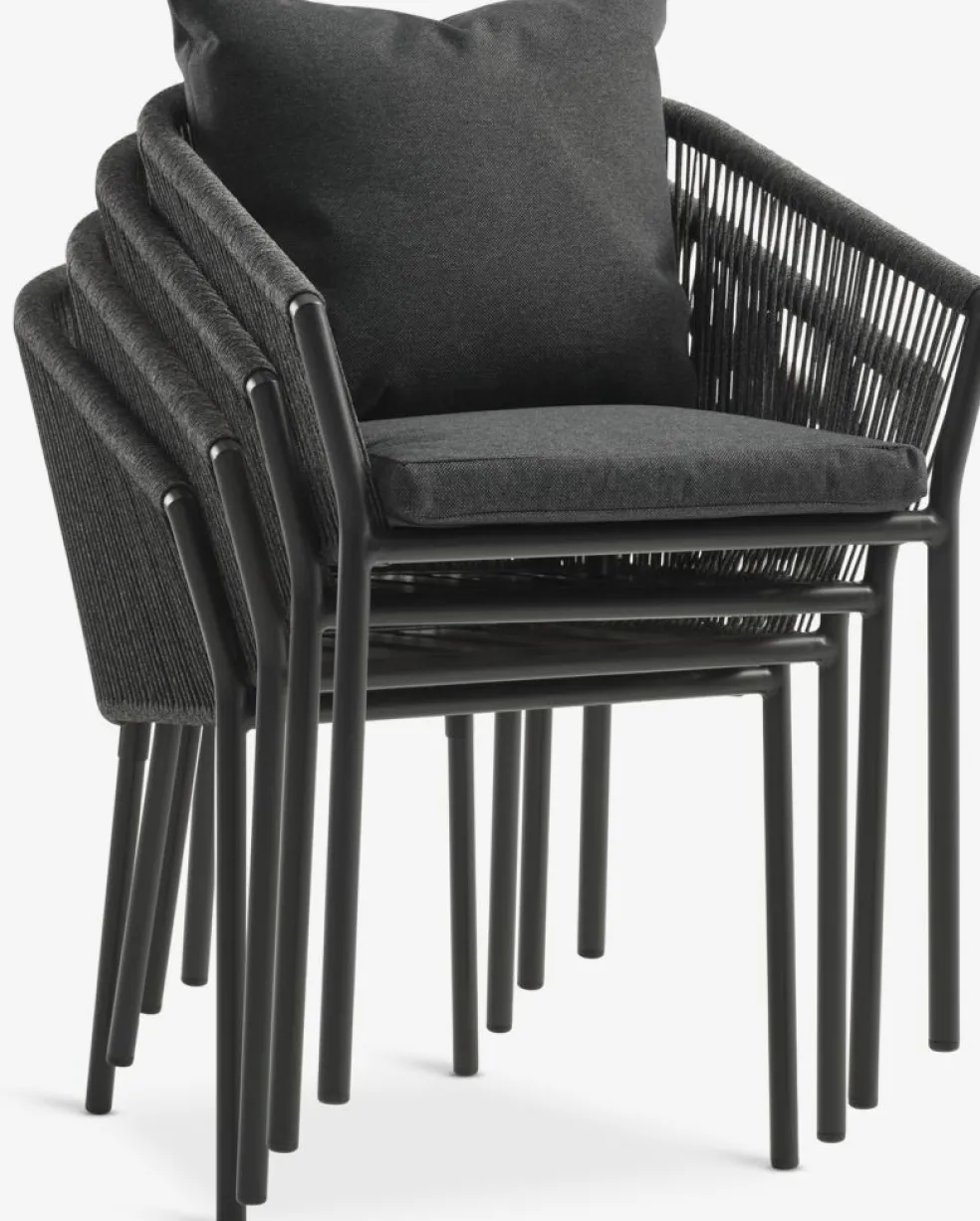 VAMDRUP + GILJAVAMDRUP Ø120 table + 4 GILJA chaises gris