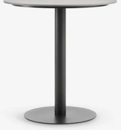 VAMDRUP + GLOMFJORDVAMDRUP Ø70 table gris + 2 GLOMFJORD chaises noir