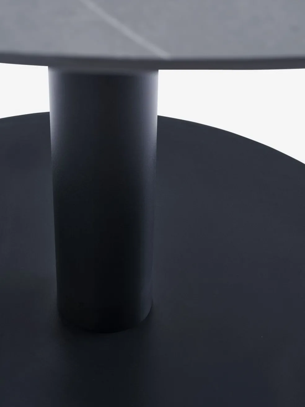 VAMDRUP + INGSTRUPVAMDRUP Ø120 table gris + 4 INGSTRUP chaises noir