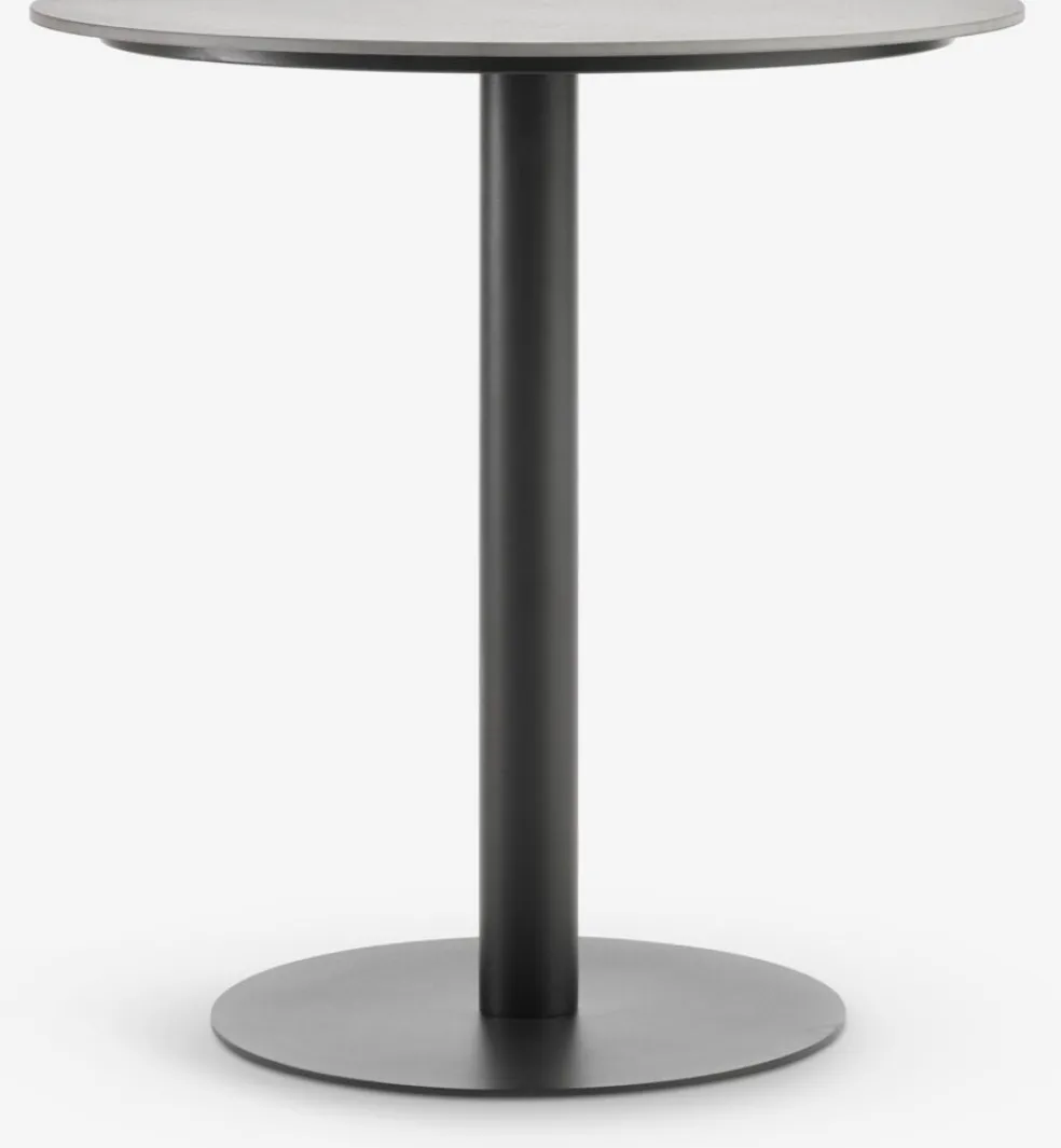 VAMDRUP + INGSTRUPVAMDRUP Ø70 table gris + 2 INGSTRUP chaises noir