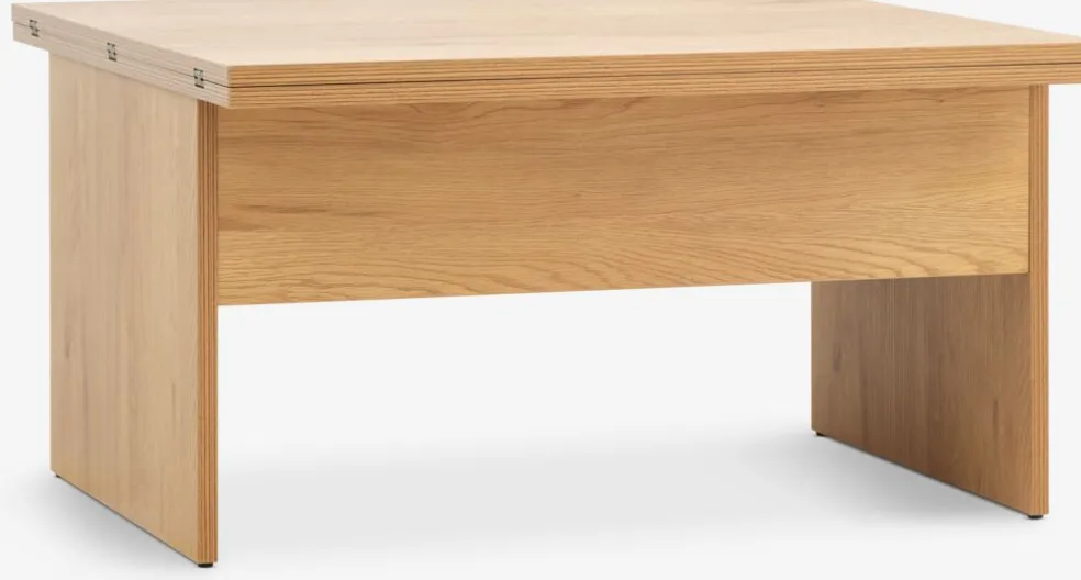 VARDETable basse VARDE L80/160 a/plateau dépliant coloris chêne