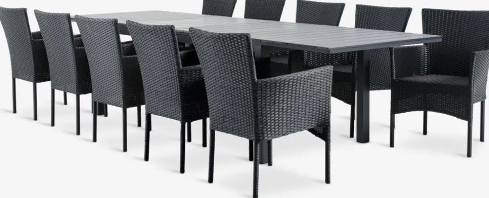 VATTRUP + AIDTVATTRUP L206/321 table + 4 AIDT chaises noir