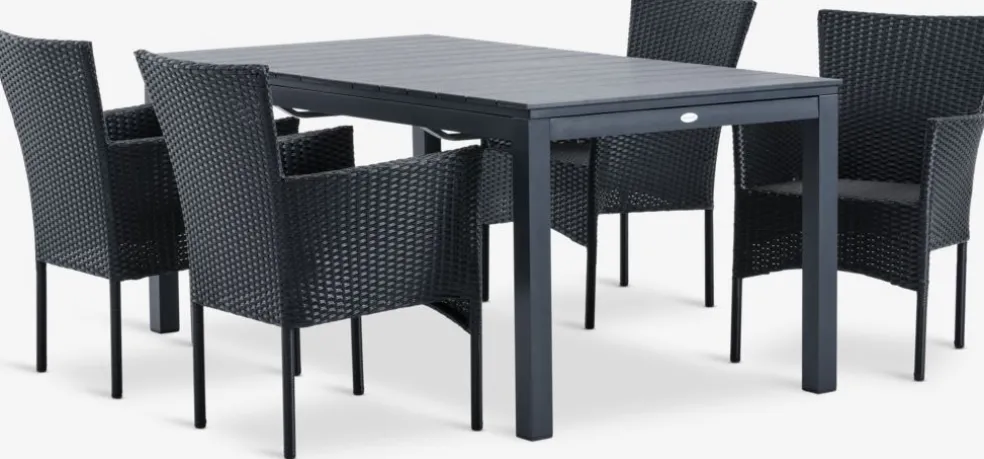 VATTRUP + AIDTVATTRUP L172/276 table + 4 AIDT chaises noir