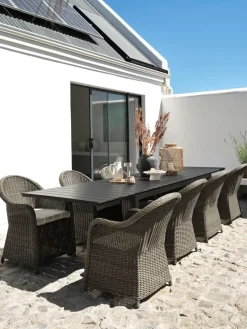 VATTRUP + GAMMELBYVATTRUP L206/321 table noir +4 GAMMELBY chaises gris