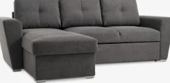 VEJLBYCanapé convertible avec méridienne VEJLBY tissu gris foncé