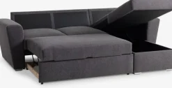 VEJLBYCanapé convertible avec méridienne VEJLBY tissu gris foncé