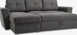 VEJLBYCanapé convertible avec méridienne VEJLBY tissu gris foncé