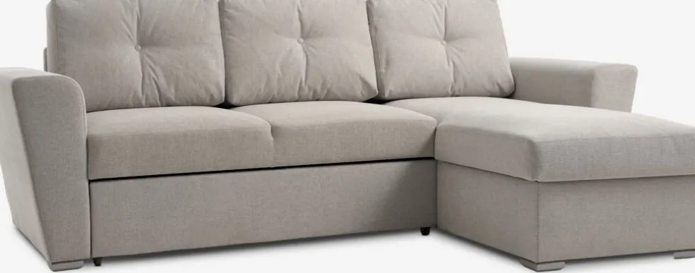 VEJLBYCanapé convertible méridienne VEJLBY tissu sable clair