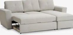VEJLBYCanapé convertible méridienne VEJLBY tissu sable clair