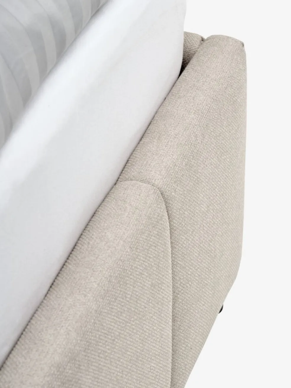 VEMMELEVCadre de lit VEMMELEV a/rangement 140x190 tissu beige