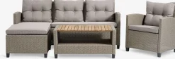 VENEnsemble lounge VEN 4 personnes a/méridienne naturel