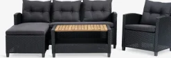 VENEnsemble lounge VEN 4personnes a/méridienne noir